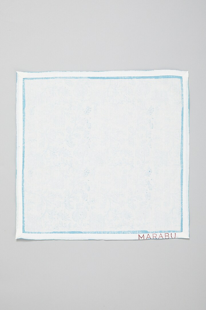Blue Block Printed Table Mats (Set Of 6) by Marabu at Pernia's Pop Up Shop