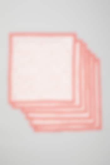 Pink Block Printed Napkins (Set Of 6) by Marabu