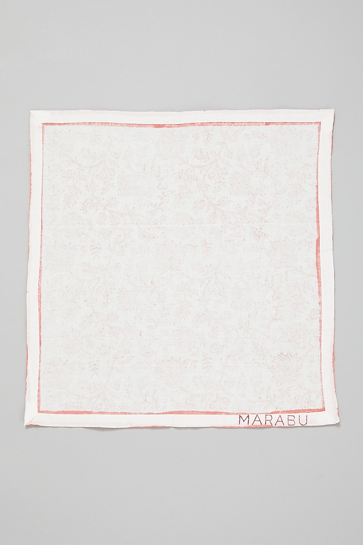 Pink Block Printed Napkins (Set Of 6) by Marabu at Pernia's Pop Up Shop