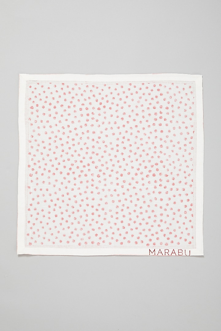 Pink Hand Block Printed Napkins (Set Of 6) by Marabu at Pernia's Pop Up Shop