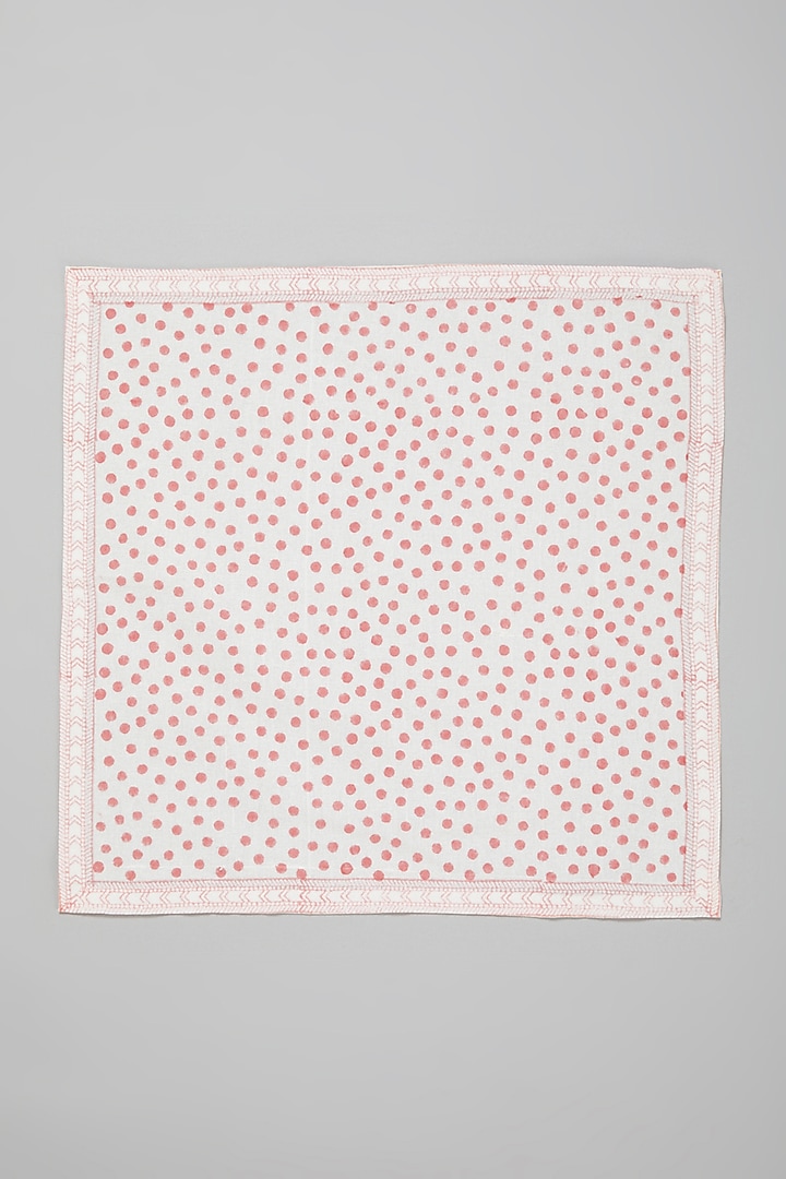 Pink Hand Block Printed Napkins (Set Of 6) by Marabu at Pernia's Pop Up Shop