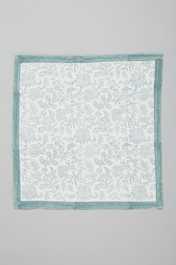 Firozi Block Printed Napkins (Set Of 6) by Marabu at Pernia's Pop Up Shop