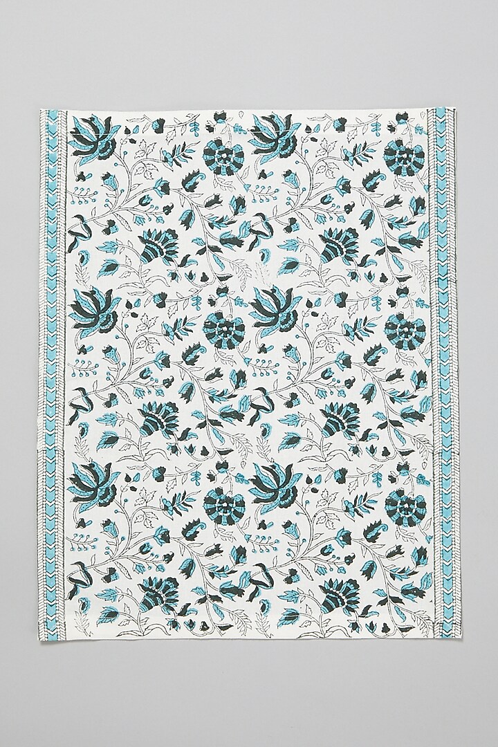 Dark Blue Block Printed Table Mats (Set Of 6) by Marabu at Pernia's Pop Up Shop