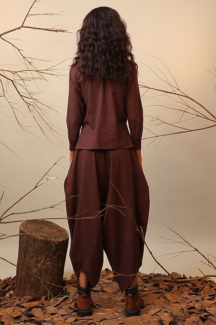 Brown Handspun Cotton Co-Ord Set by Mati at Pernia's Pop Up Shop