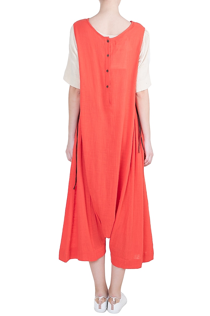 Coral Anti Fit Tie-Up Dungarees by Mati at Pernia's Pop Up Shop