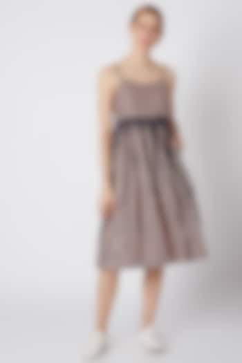 Salmon Pink Striped Yoke Summer Dress by Mati at Pernia's Pop Up Shop
