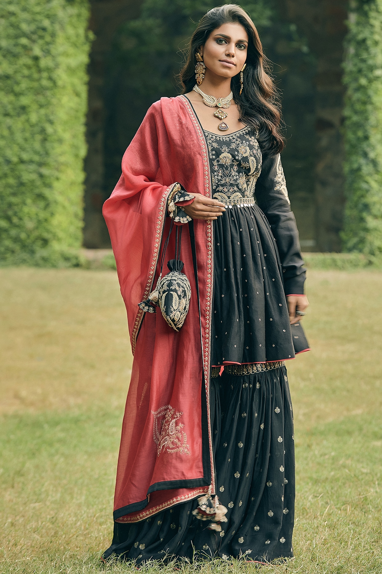 red and black sharara