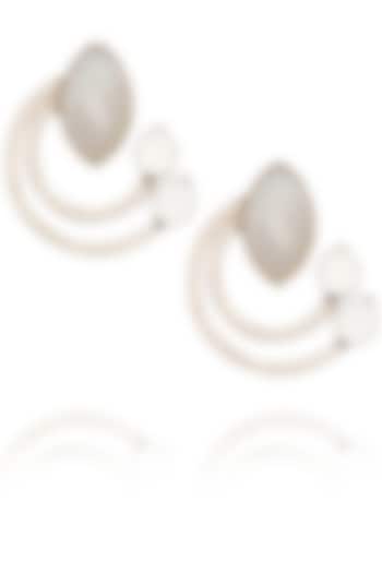 Antique silver plated moonstone spiral earrings available only at Pernia's Pop Up Shop.