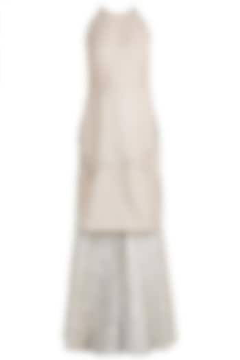 Gold Embroidered Printed Halter Kurta Set by Mandira Wirk - Indian at Pernia's Pop Up Shop