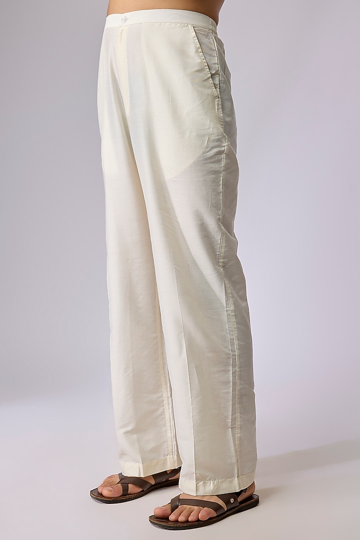 Blue Silk Viscose Floral Embroidered Kurta Set by Mard by Abu Sandeep at Pernia's Pop Up Shop