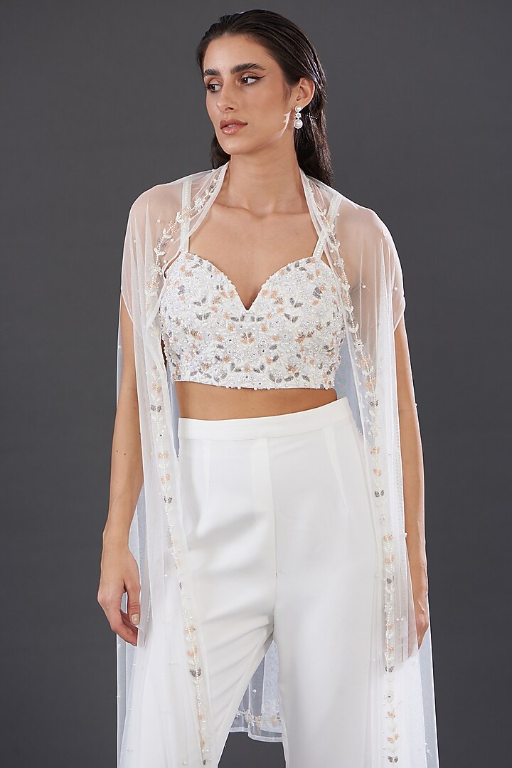White Banana Crepe Co-Ord Set by Majestic by Japnah at Pernia's Pop Up Shop