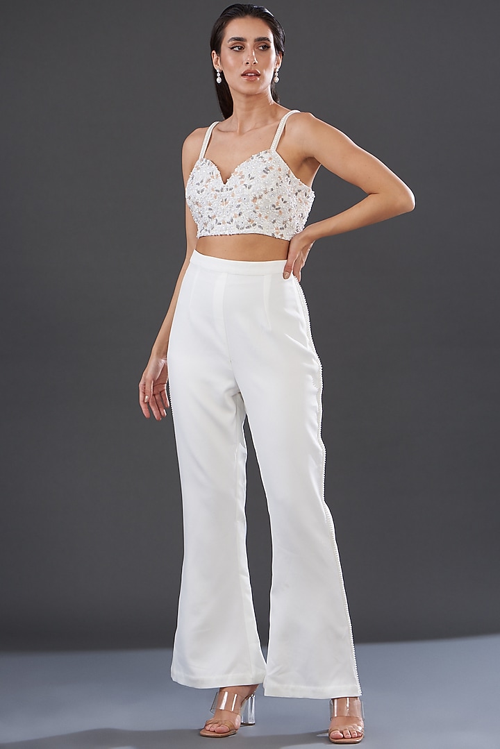 White Banana Crepe Co-Ord Set by Majestic by Japnah at Pernia's Pop Up Shop