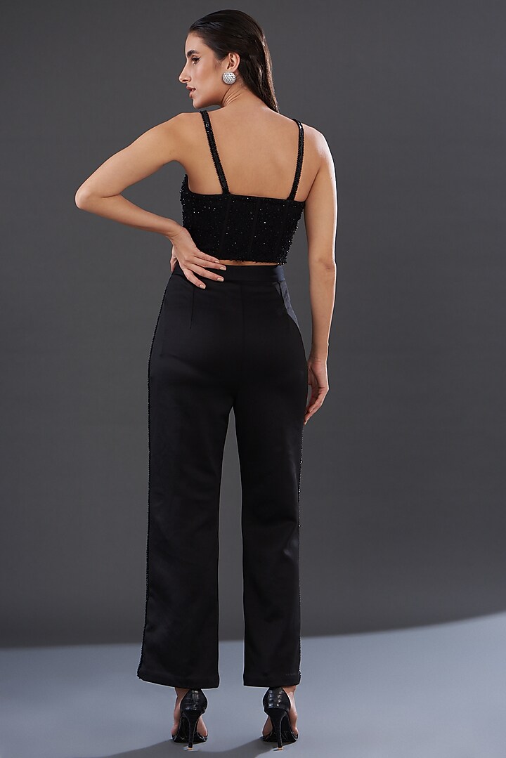 Black Banana Crepe Pant Set by Majestic by Japnah at Pernia's Pop Up Shop