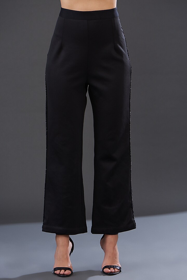 Black Banana Crepe Pant Set by Majestic by Japnah at Pernia's Pop Up Shop