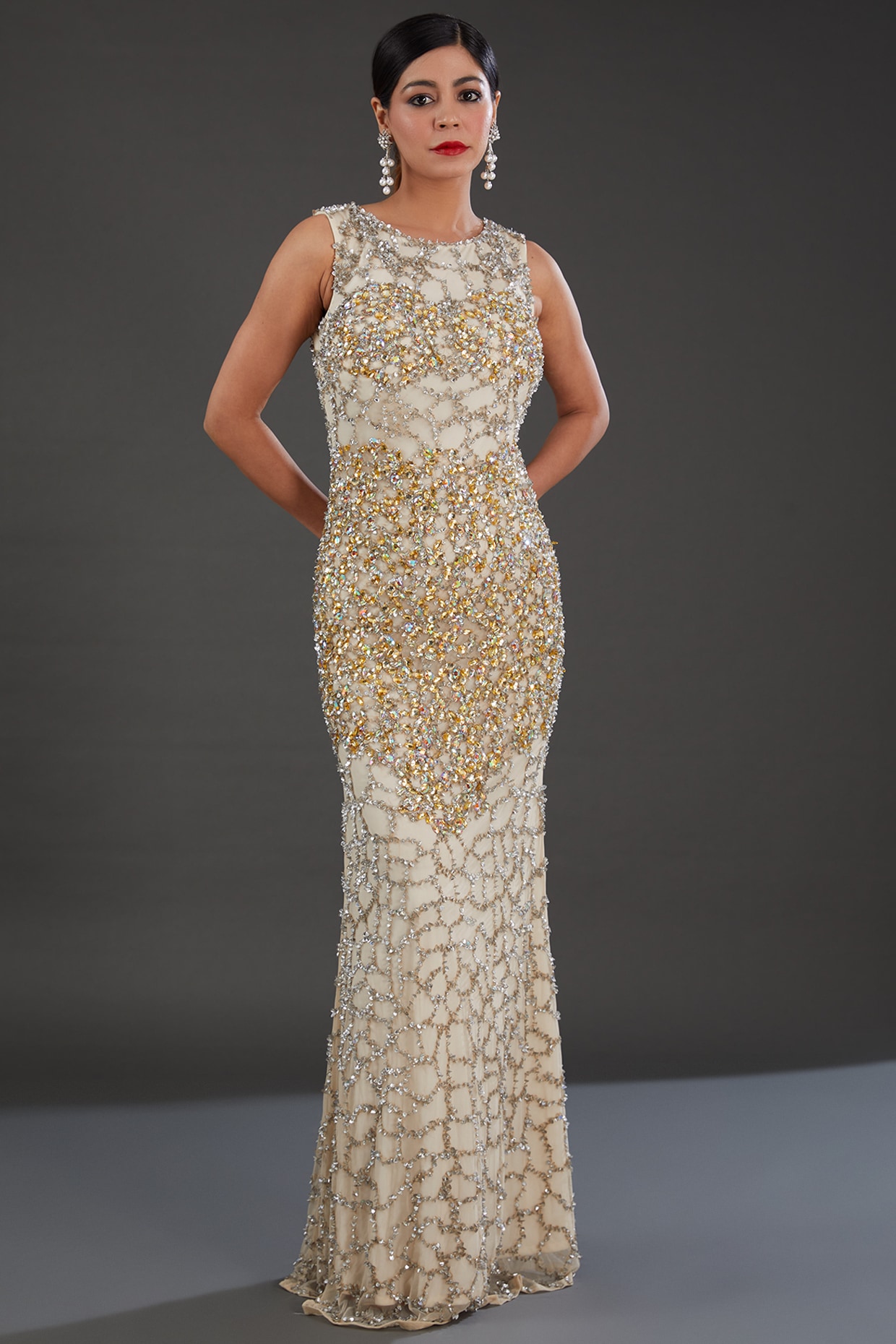 Spaghetti Straps White Sequin Long Evening Prom Dresses, A-line V Neck –  MarryLover