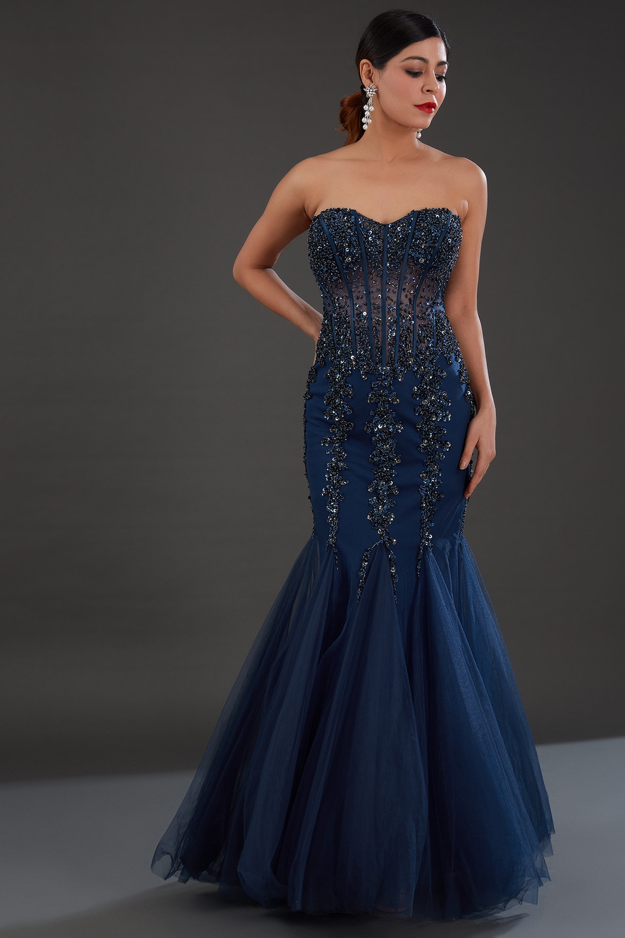 mermaid dress for engagement Elegant White Mermaid Wedding Dress,White Engagement Dress Y5542 –  Simplepromdress main image 0