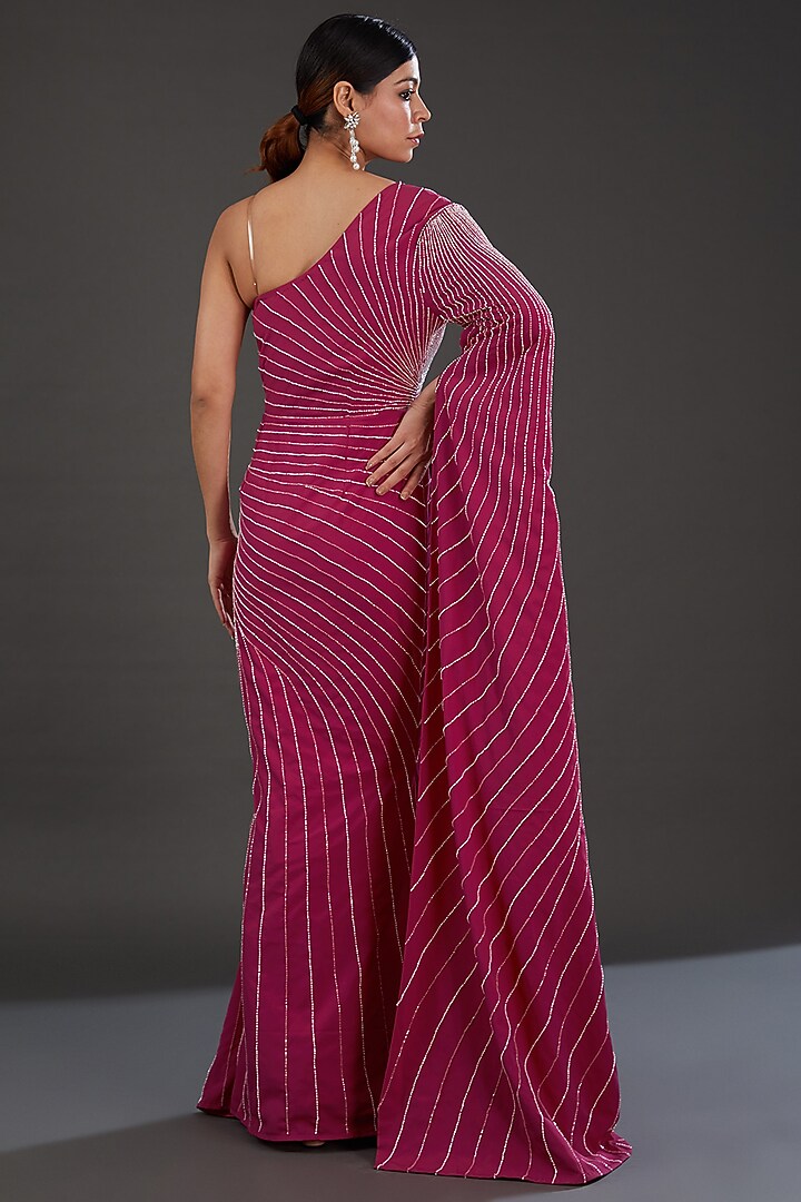 Pink Net Cutdana Embellished Engagement Gown by Majestic by Japnah at Pernia's Pop Up Shop