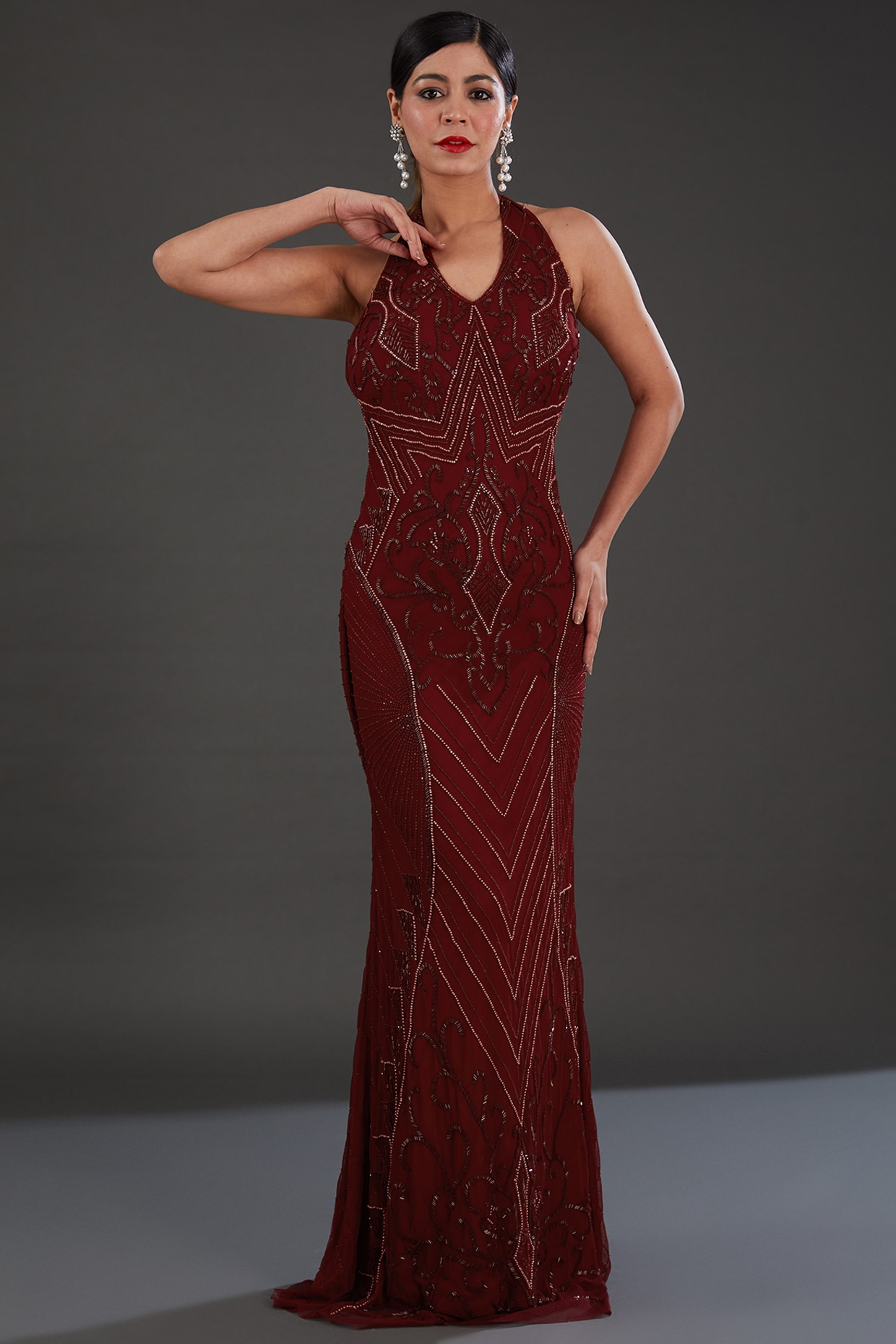 Net hot sale western gown