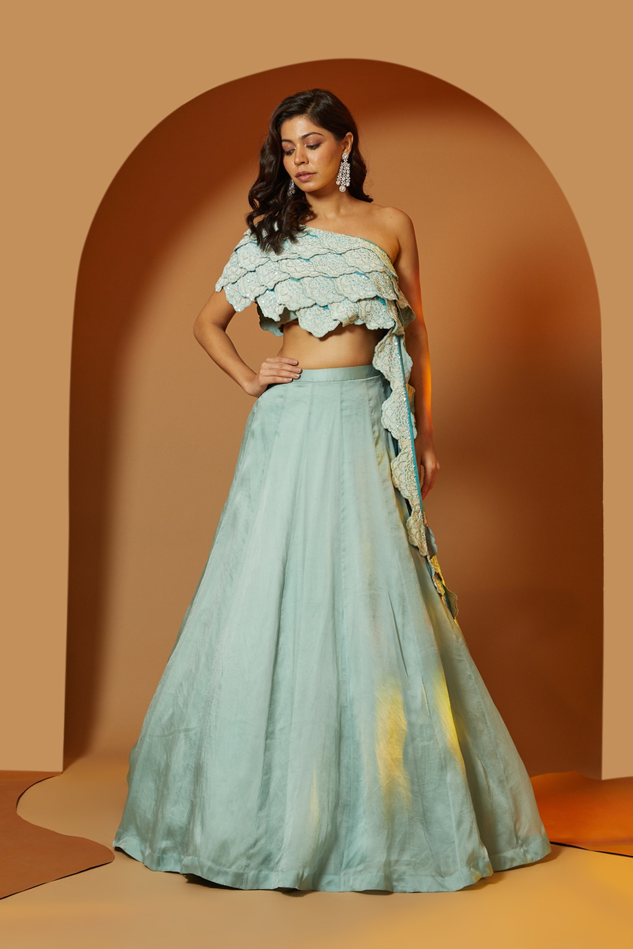 Buy Sky Blue Lehenga Choli online-Karagiri
