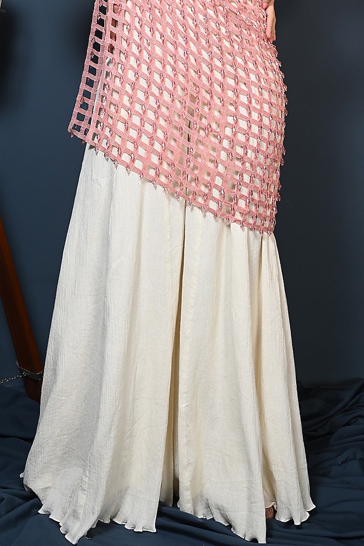 White Wedding Sharara Set In Cotton by Maarya By Manisha Arya at Pernia's Pop Up Shop