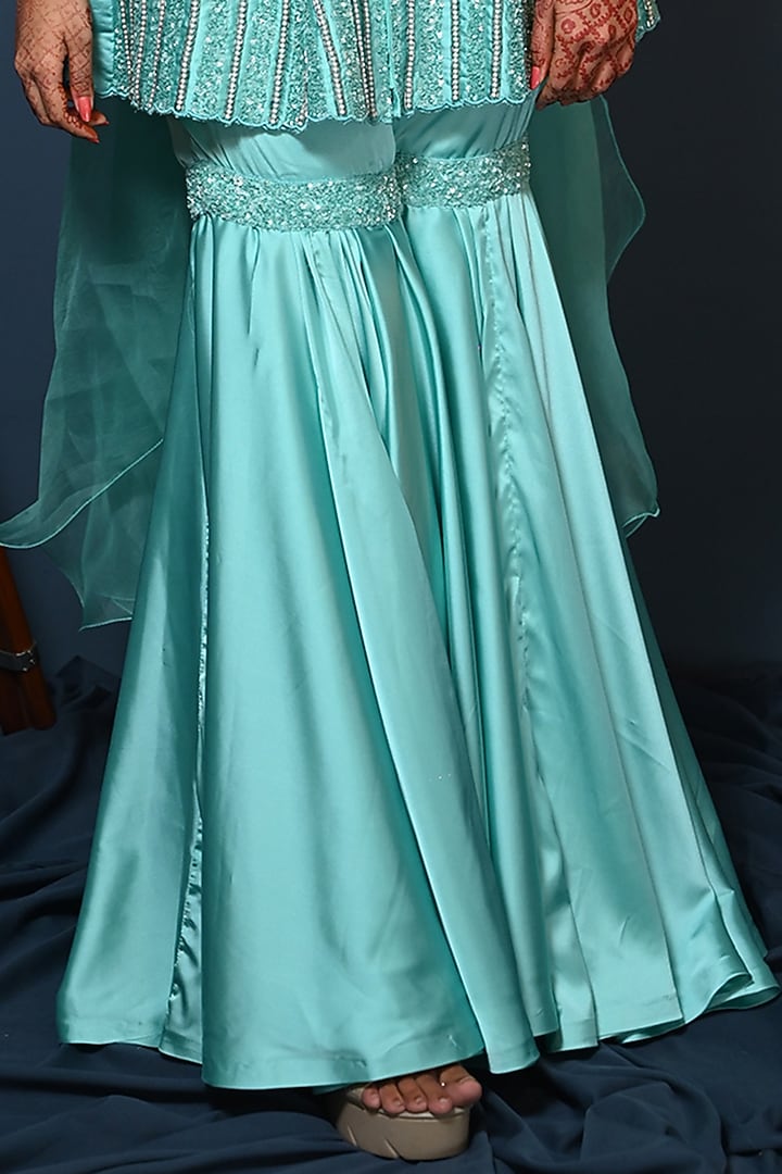 Green Silk Gharara Set by Maarya By Manisha Arya at Pernia's Pop Up Shop
