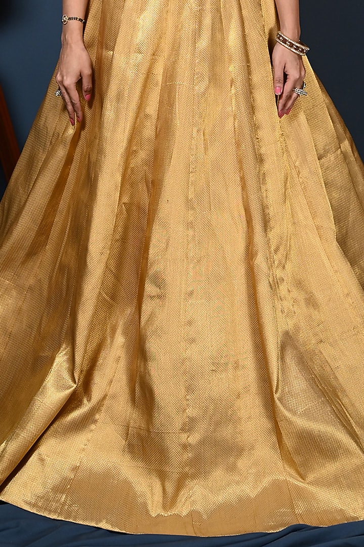 Golden & Green Banarasi Silk Embroidered Jacket Wedding Lehenga Set by Maarya By Manisha Arya at Pernia's Pop Up Shop