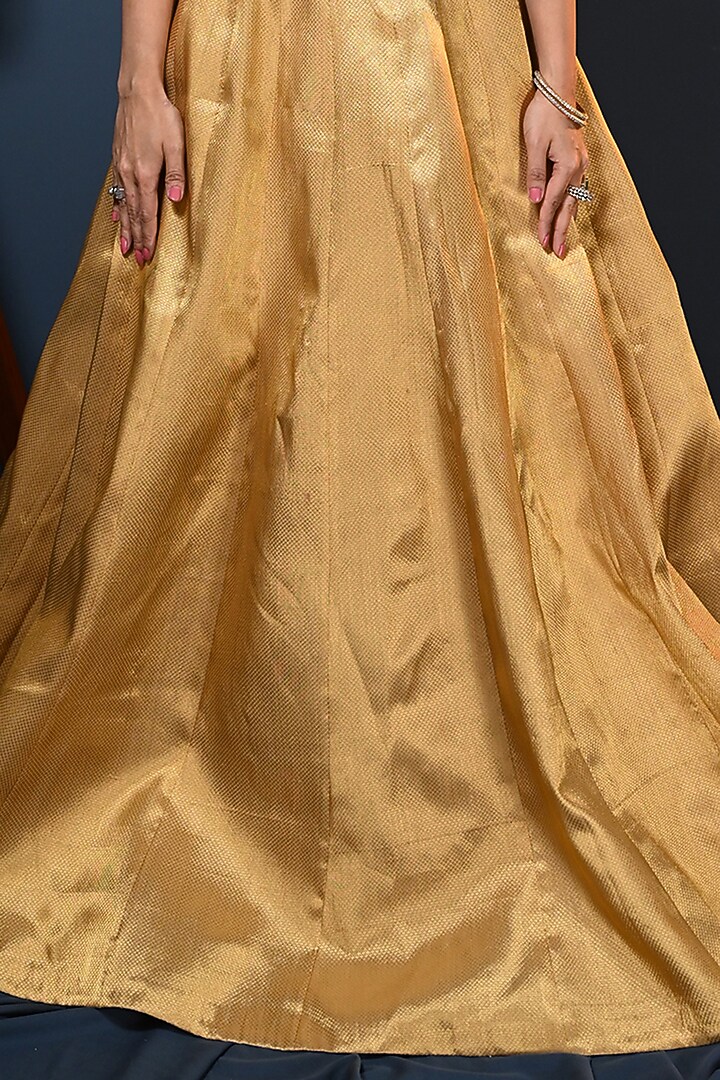 Golden Banarasi Silk Jacket Wedding Lehenga Set by Maarya By Manisha Arya at Pernia's Pop Up Shop
