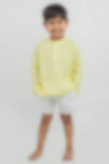 Yellow Linen Co-Ord Set For Boys by MR BRAT