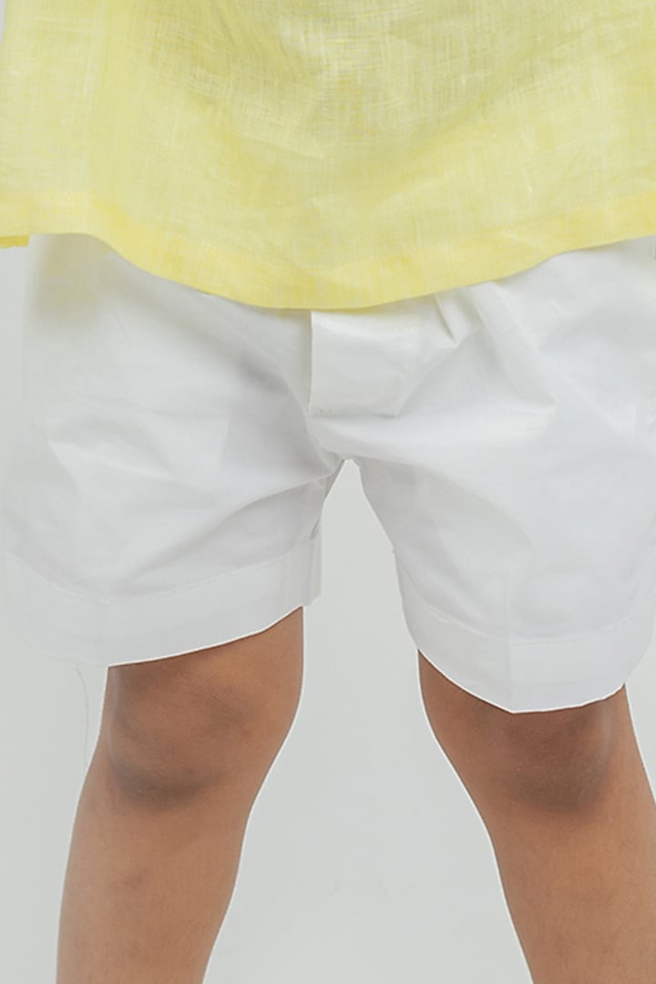 Yellow Linen Co-Ord Set For Boys by MR BRAT at Pernia's Pop Up Shop