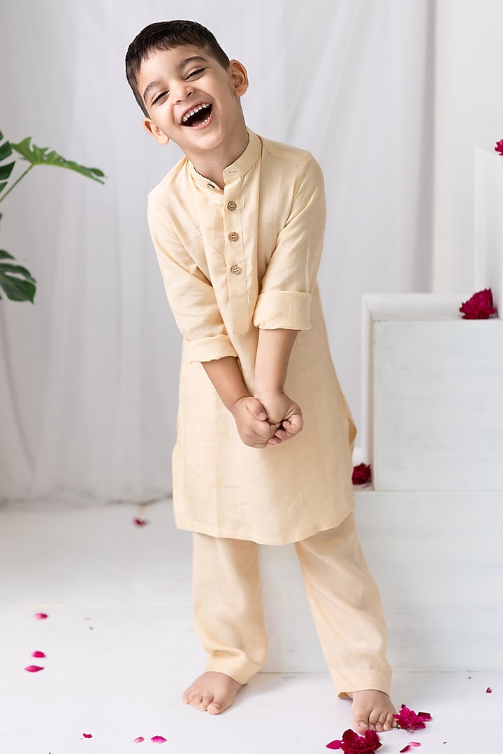 Red Velvet Floral Printed Nehru Jacket Set For Boys by MR BRAT at Pernia's Pop Up Shop
