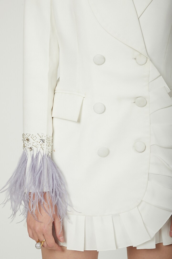 Ivory Modal Crepe Blazer Dress by Mani Bhatia at Pernia's Pop Up Shop
