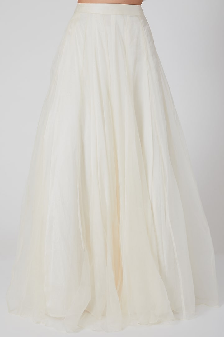 Dove White Pearl Embroidered Jacket Set by Mani Bhatia at Pernia's Pop Up Shop