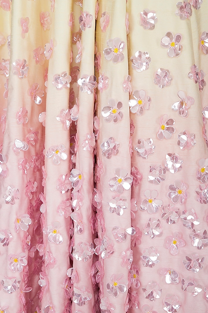 Yellow & Pink Embroidered Ombre Wedding Lehenga Set by Mani Bhatia at Pernia's Pop Up Shop