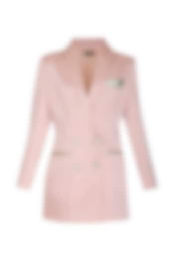 Blush Pink Satin Mini Blazer Dress by Mani Bhatia at Pernia's Pop Up Shop