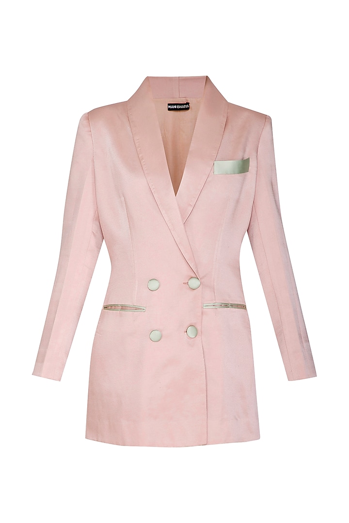Blush Pink Blazer Dress Design by Mani Bhatia at Pernia's Pop Up Shop 2024