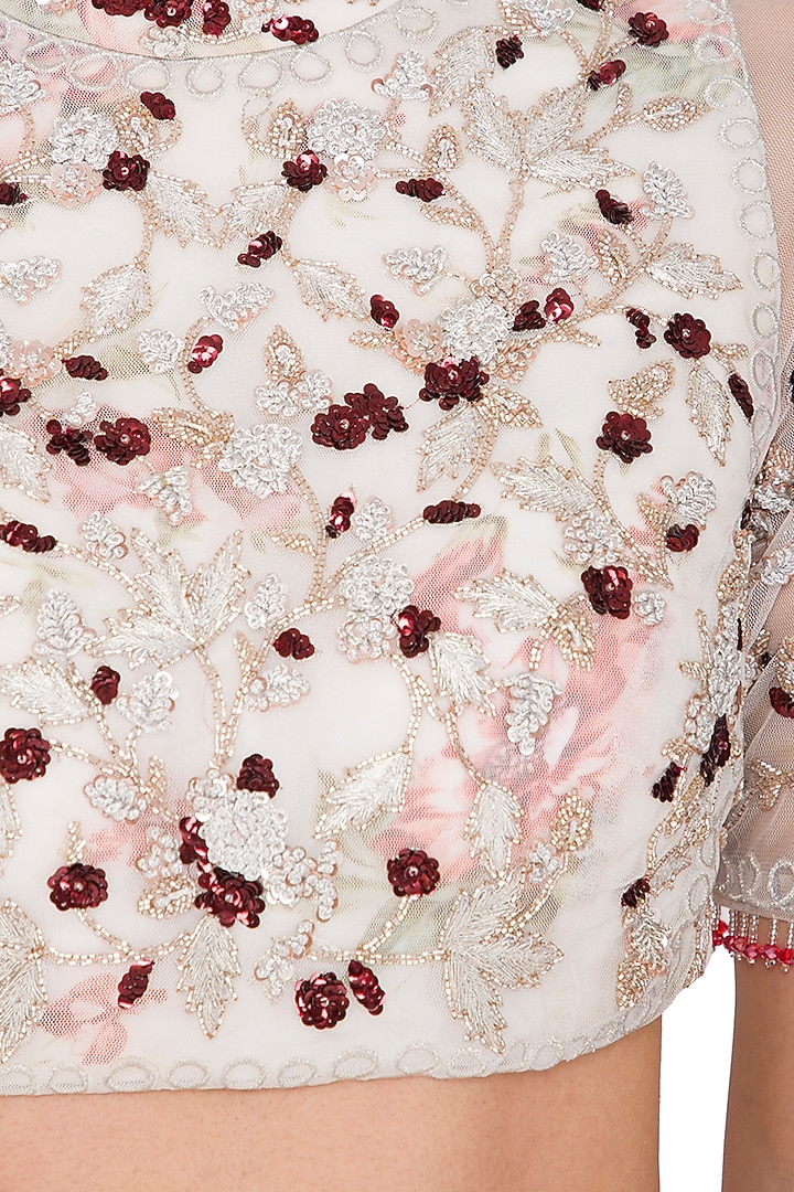 Ivory Printed & Embroidered Wedding Lehenga Set by Mani Bhatia at Pernia's Pop Up Shop