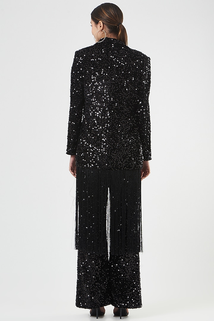 Black Embroidered Co-Ord Set by Mani Bhatia at Pernia's Pop Up Shop
