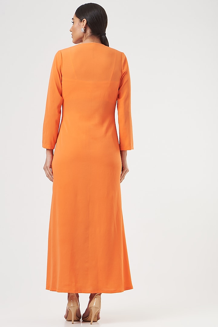 Neon Orange Banana Crepe Co-Ord Set by Mani Bhatia at Pernia's Pop Up Shop