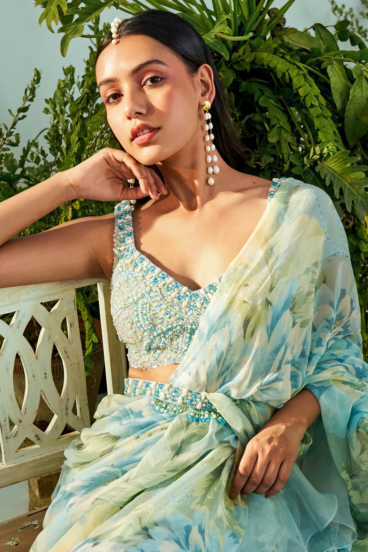 Ice Blue Ready-To-Wear Korean Satin – Tirumala Designers