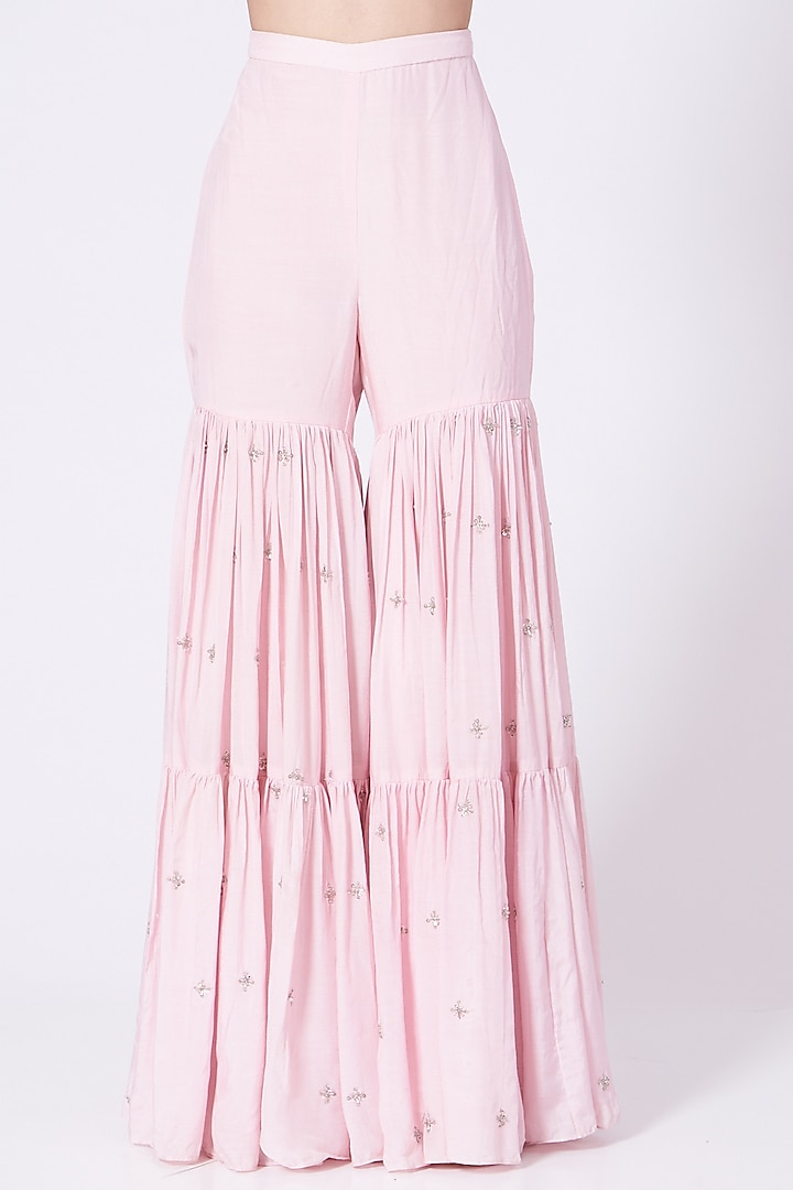 Lilac Pink Embroidered Gharara Set by Mani Bhatia at Pernia's Pop Up Shop