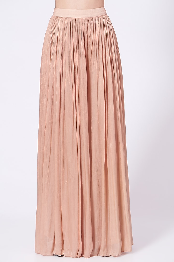 Nude Peach Embroidered Wedding Sharara Set by Mani Bhatia at Pernia's Pop Up Shop