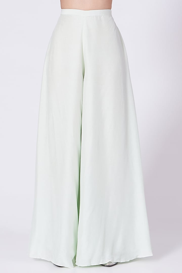 Mint Embroidered Wedding Anarkali Set by Mani Bhatia at Pernia's Pop Up Shop