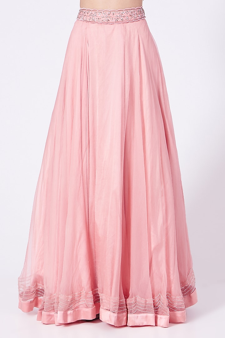 Peony Pink Embroidered Wedding Lehenga Set by Mani Bhatia at Pernia's Pop Up Shop
