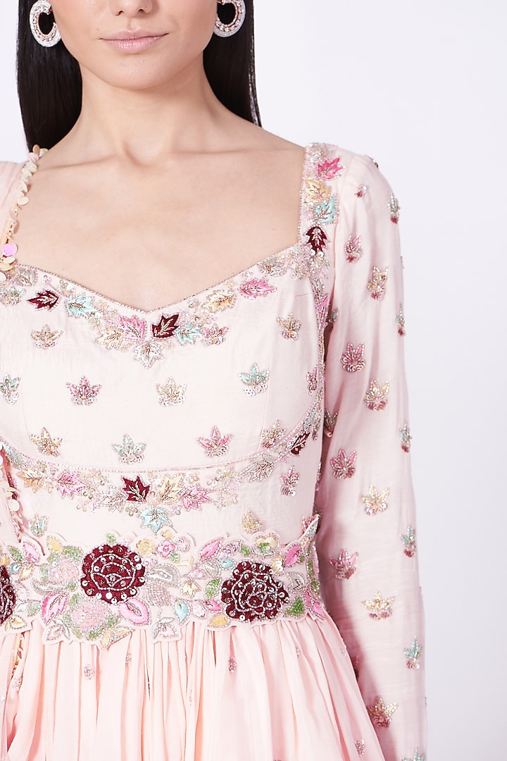 Tea Pink Cotton Silk Gharara Set by Mani Bhatia at Pernia's Pop Up Shop