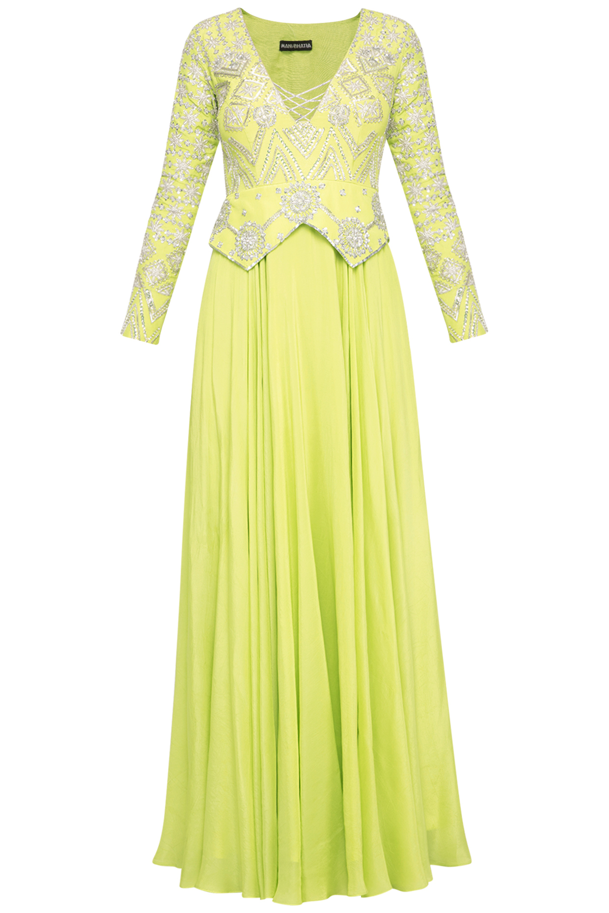 lime green anarkali