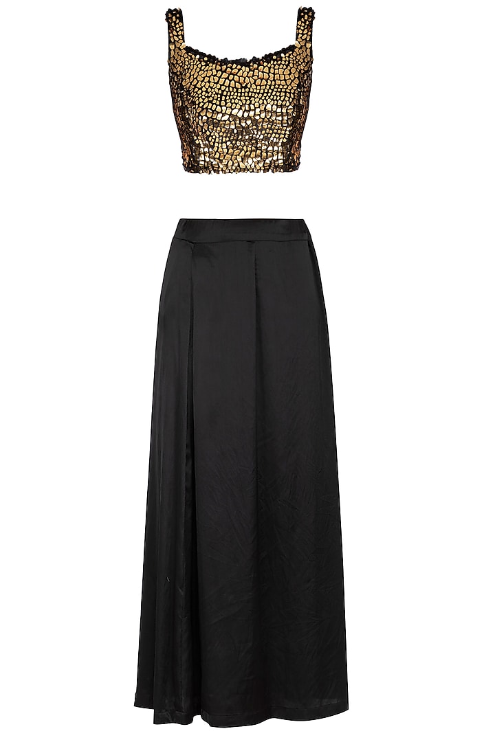 Black Embellished Wedding Saree Set by Mani Bhatia at Pernia's Pop Up Shop