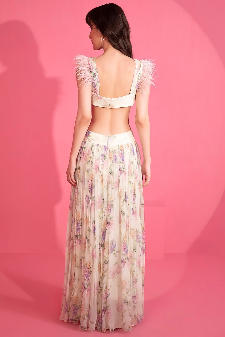 Off-White Printed Gown by Mani Bhatia at Pernia's Pop Up Shop