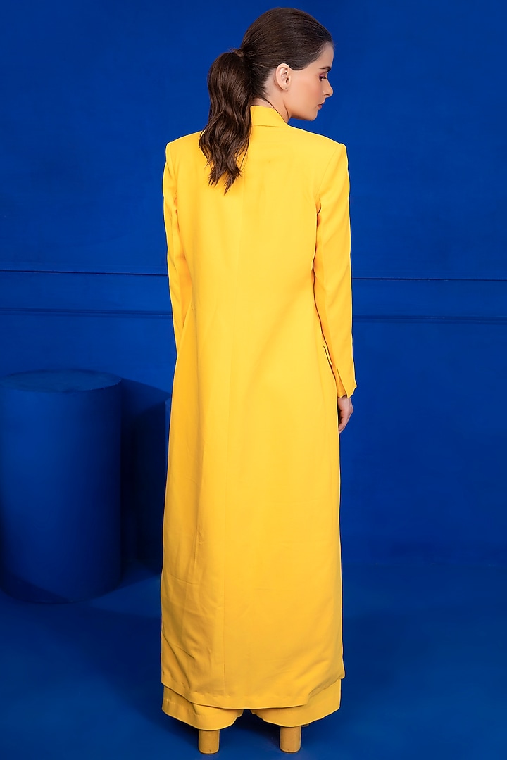 Mango Yellow Banana Crepe Co-Ord Set by Mani Bhatia at Pernia's Pop Up Shop