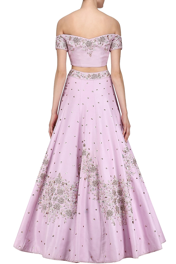 Lavender cutdana embroidered lehenga set available only at Pernia's Pop Up Shop.