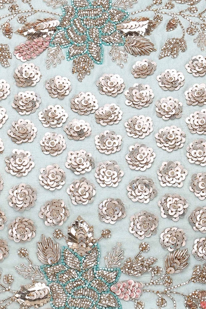 Sky blue cutdana embroidered lehenga set available only at Pernia's Pop Up Shop.